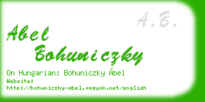 abel bohuniczky business card